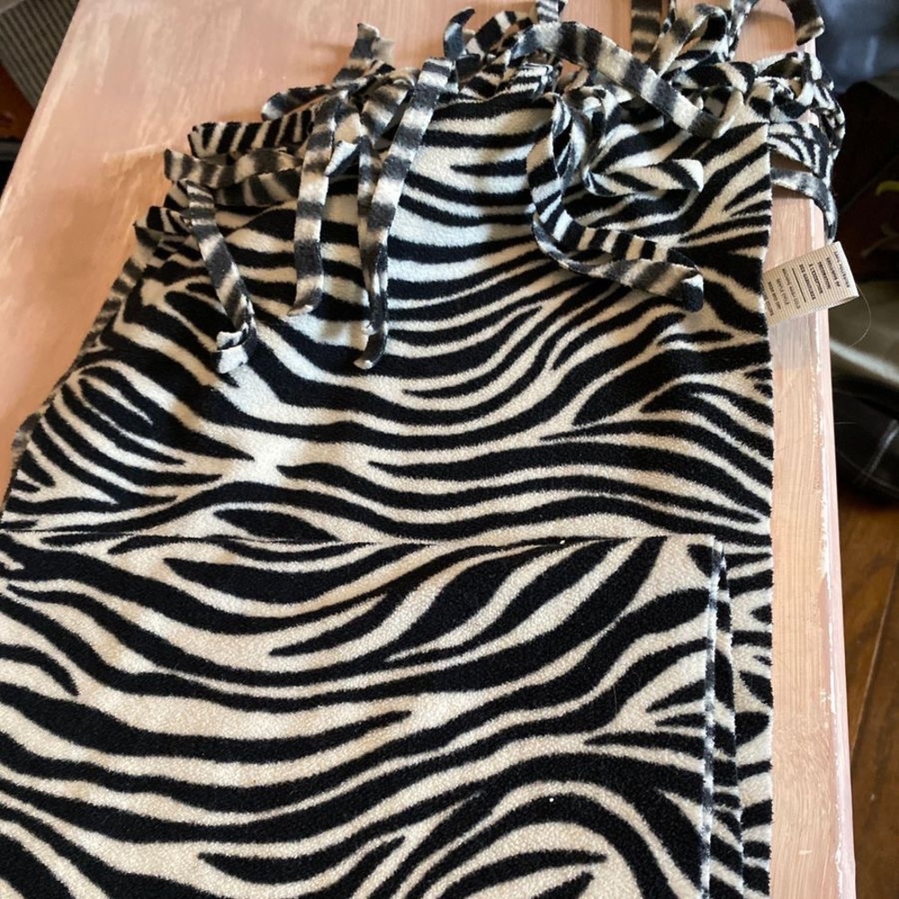 Black and white zebra scarf